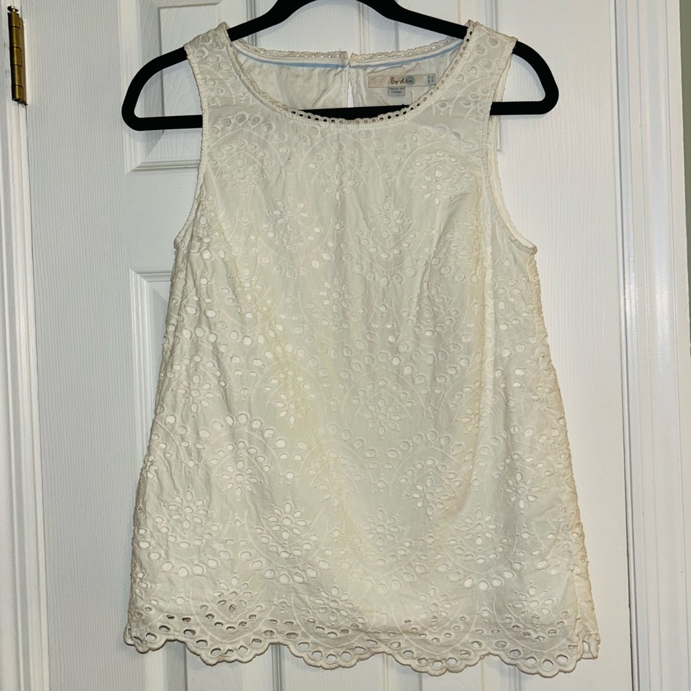 Size 6 Boden White Sleeveless Top
